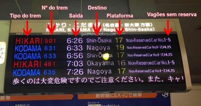 Telão de trens no Japão
