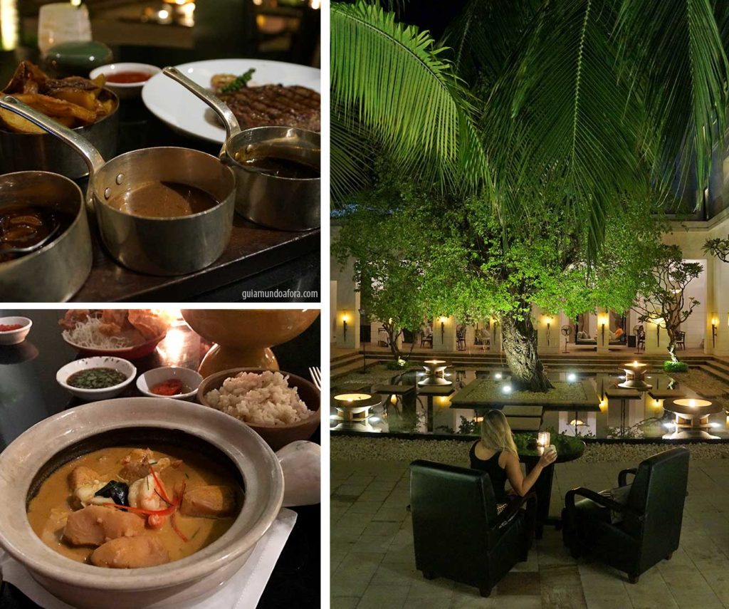 Jantar no hotel Park Hyatt Siem Reap