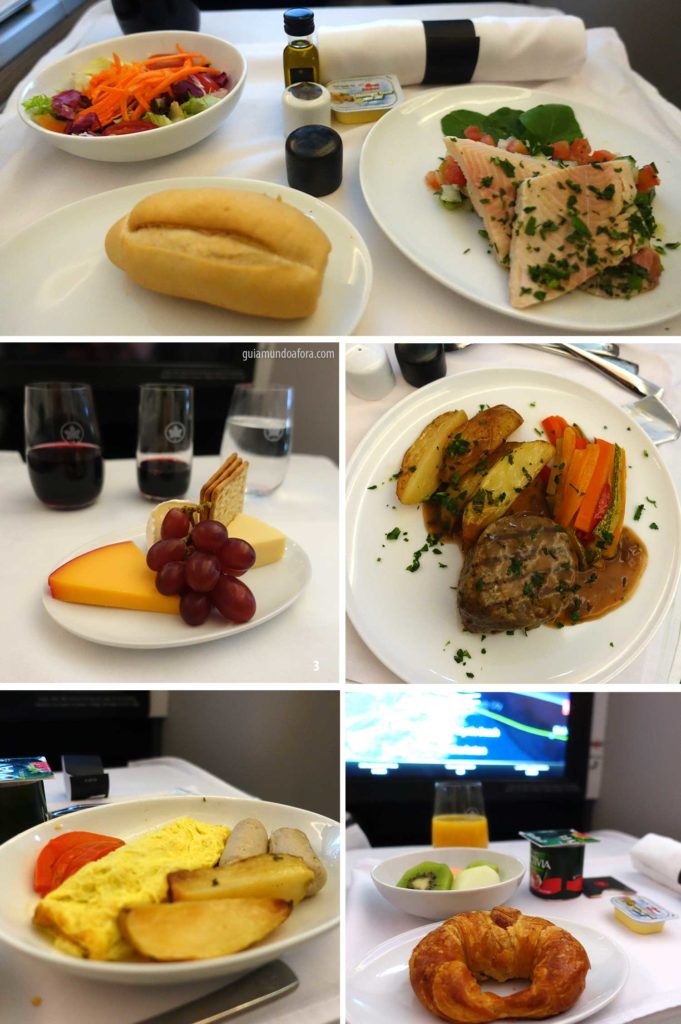 alimentação na Classe Executiva da Air Canada