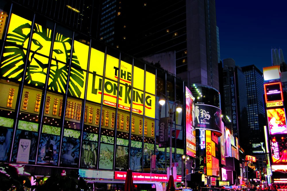Teatro do musical de Lion King na Broadway