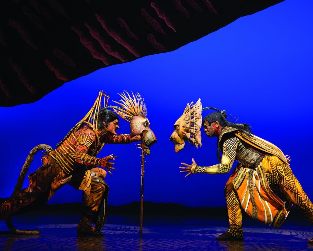 Foto do musical Lion King ou Rei Leão